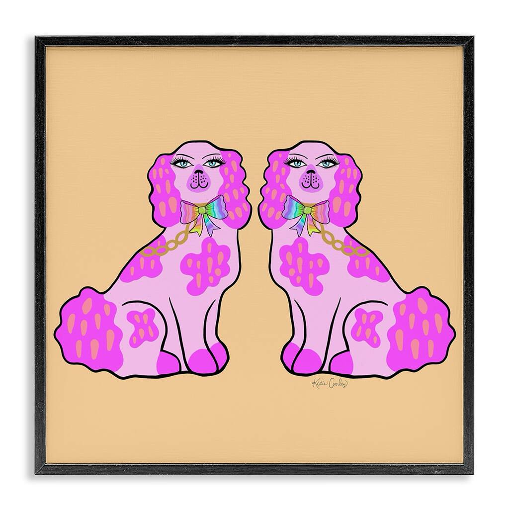 Stupell Funky Glam Pooches Framed Giclee Art Design By Katie Conley