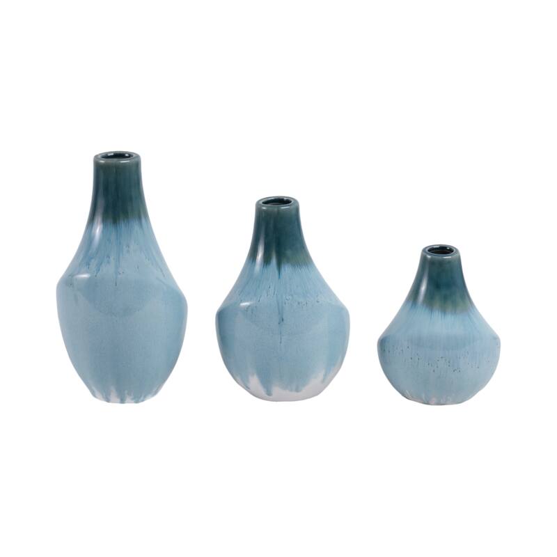 Stoneware Decorative Vases Sleek Silhouettes Modern Glam (Set of 3)