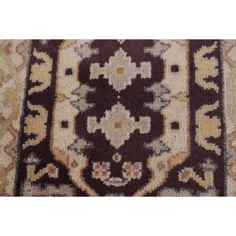 Oushak Indian Runner Rug Hand-Knotted Transitional Wool Carpet - 2'6" x 9'11"