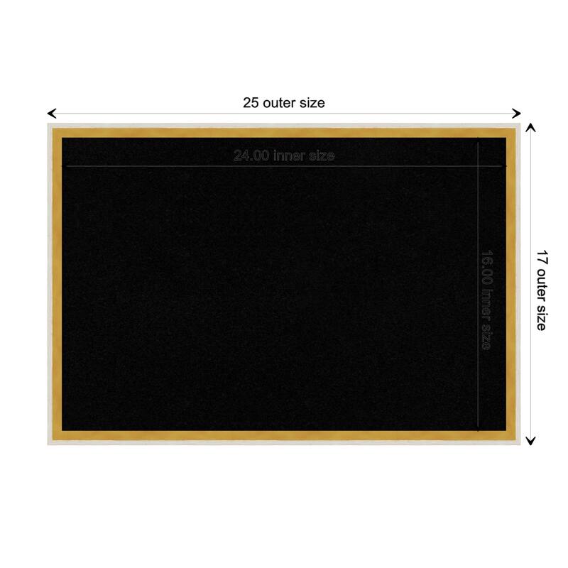 Paige Wood Framed Black Corkboard Bulletin Board - Paige White Gold - Board Size 24x16
