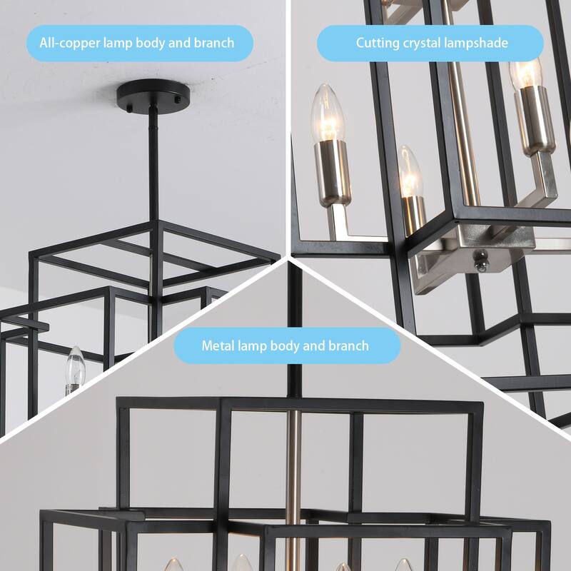 Farmhouse Lantern Pendant Light, Industrial Hanging Lantern Chandelier