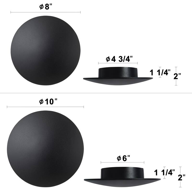 C Cattleya 2-pack Matte Black Aluminum Round Disc LED Indoor Outdoor Wall Sconce