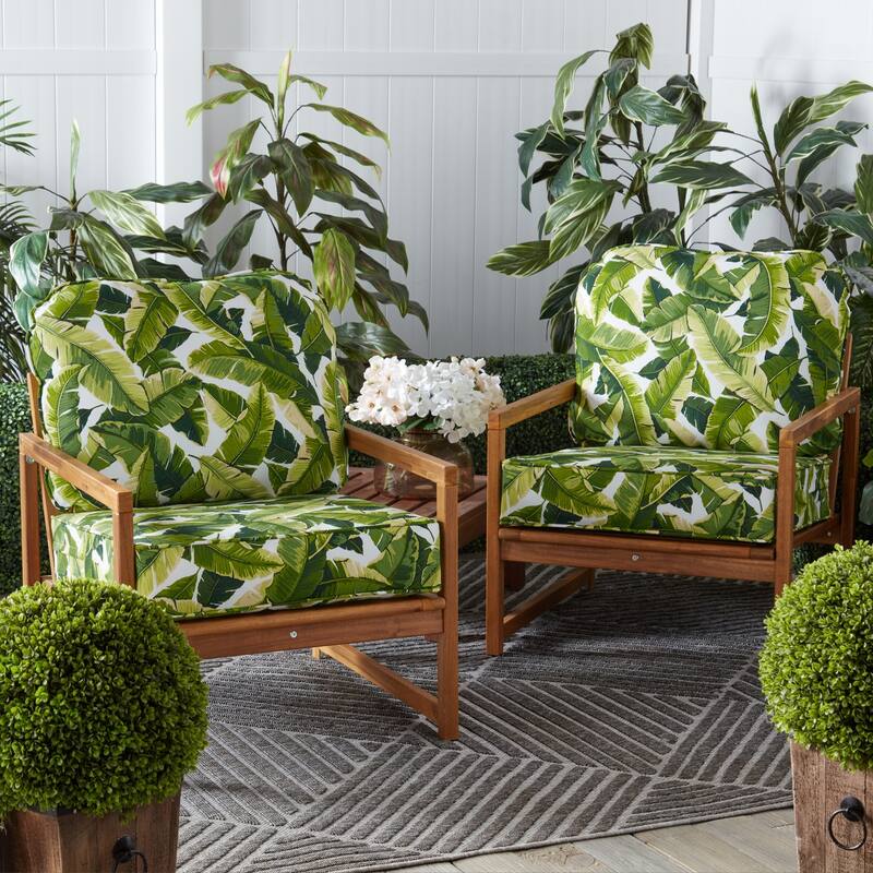 Outdoor 2-Piece Reversible Deep Seat Cushion Set (Cushions Only)