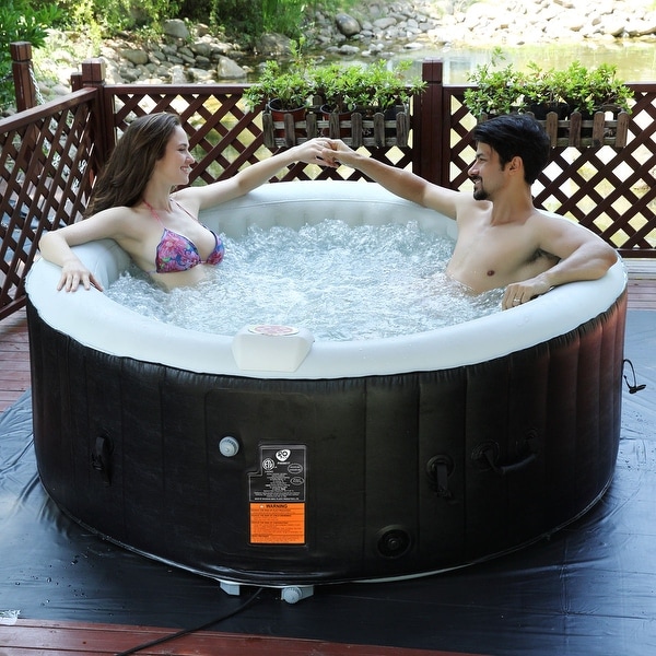 Shop Goplus Portable Inflatable Bubble Massage Spa Hot Tub 4 Person 