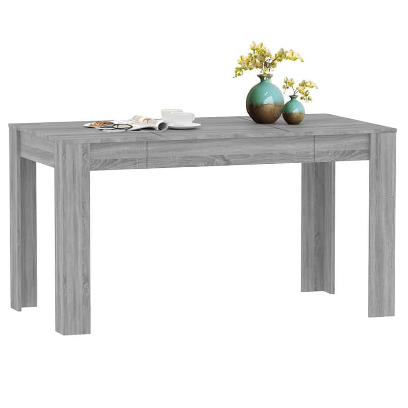 vidaXL Dining Table Grey Sonoma Engineered Wood 55.1 x 29.3 x 29.9 in - 29.3 x 55.1 x 29.9 in