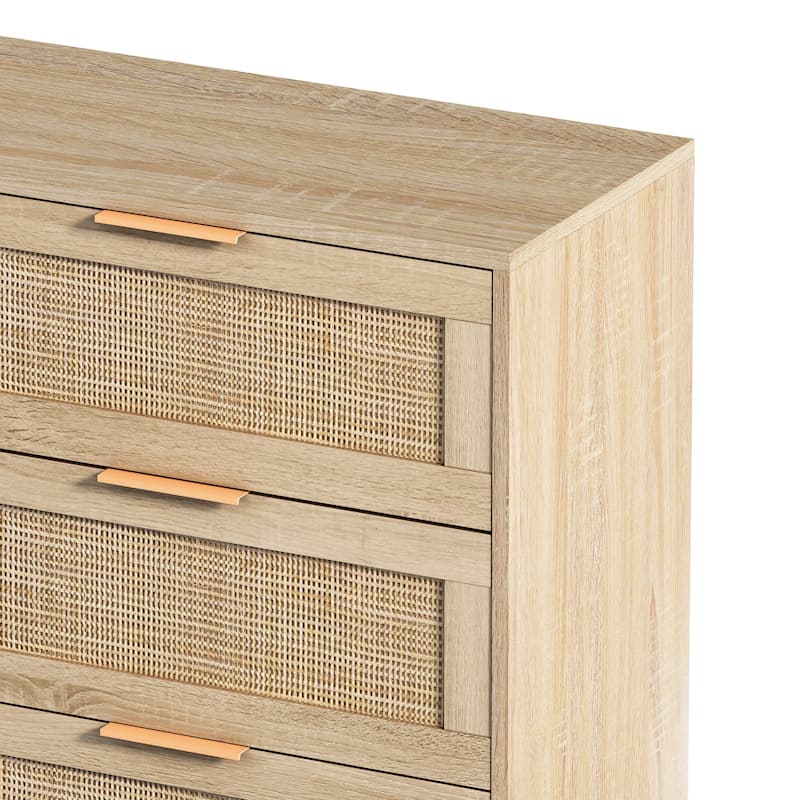 Modern 6-Drawers Rattan Storage Cabinet Rattan Drawer