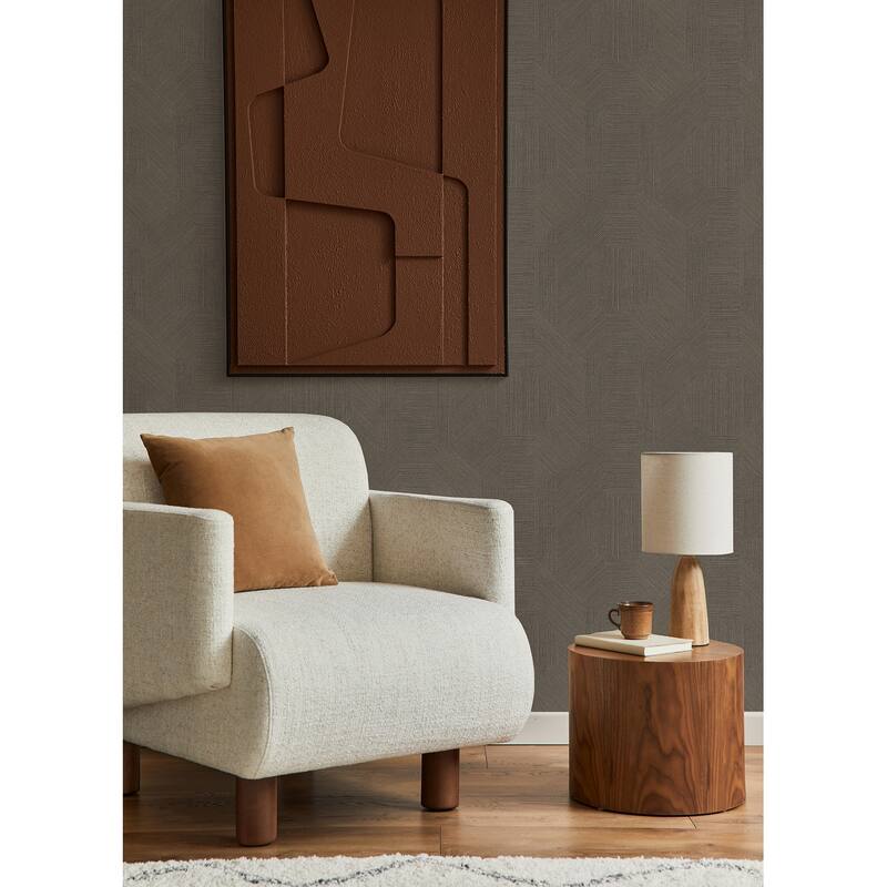 A-Street Prints Ladon Pewter Metallic Texture Wallpaper