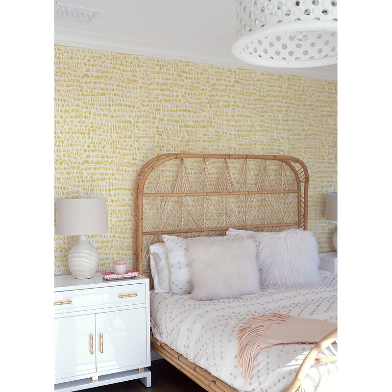 A-Street Prints Runes Yellow Brushstrokes Wallpaper