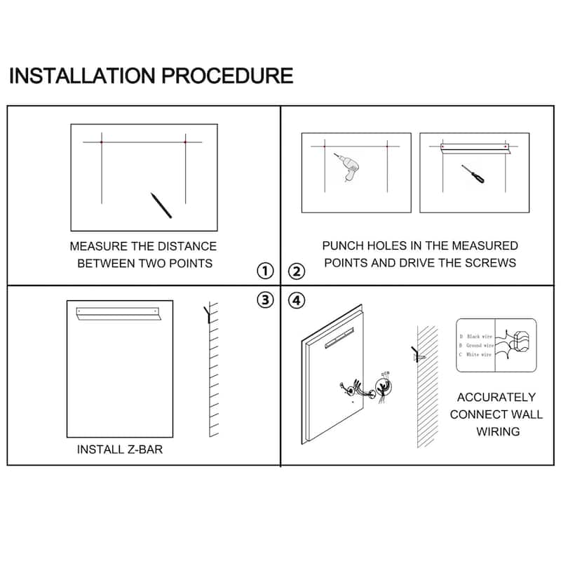 48" x 36" Rectangular Frameless Dimmable Wall Mounted LED Bathroom Vanity Mirror - 48" x 36"