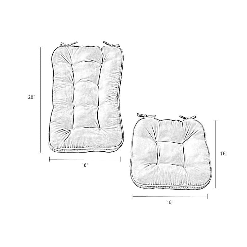 Denim Hyatt 2-Piece Reversible Jumbo Rocking Chair Cushion Set