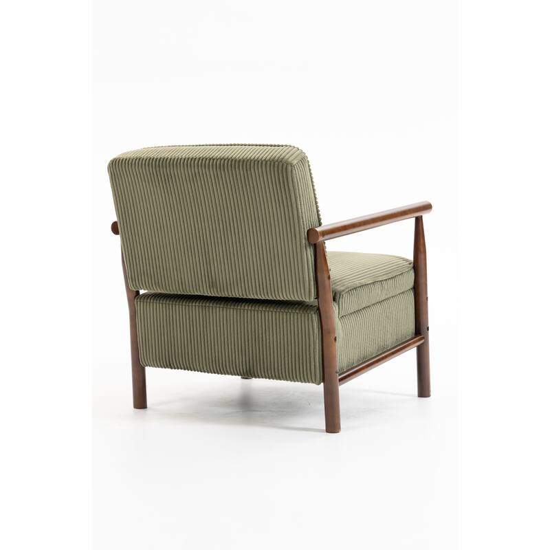 Storage Chair,Mid Century Modern Accent Chair with Wood Frame, Upholstered Living Room Chairs with Waist Cushion