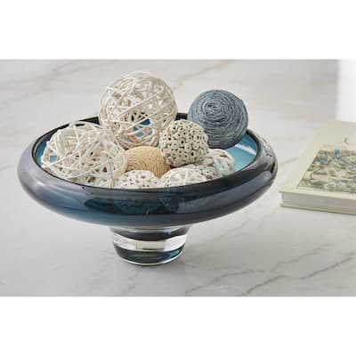 Signature Design by Ashley Vallborough Teal Blue Bowl - 13.25"W x 13.25"D x 6.13"H