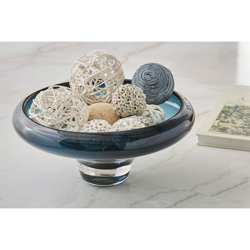 Signature Design by Ashley Vallborough Teal Blue Bowl - 13.25"W x 13.25"D x 6.13"H