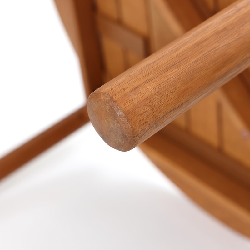 Natural Wooden Outdoor Coffee Table, Round Solid Wood Patio Table - 17.72" H