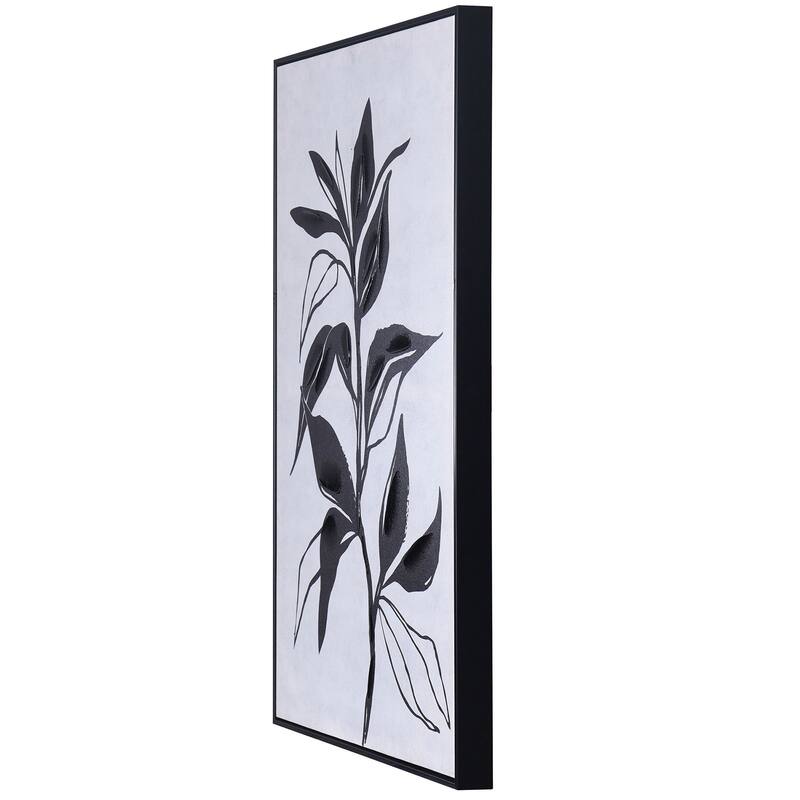 StyleCraft Charcoal Shadow II - Hand Embellished Framed Canvas Art