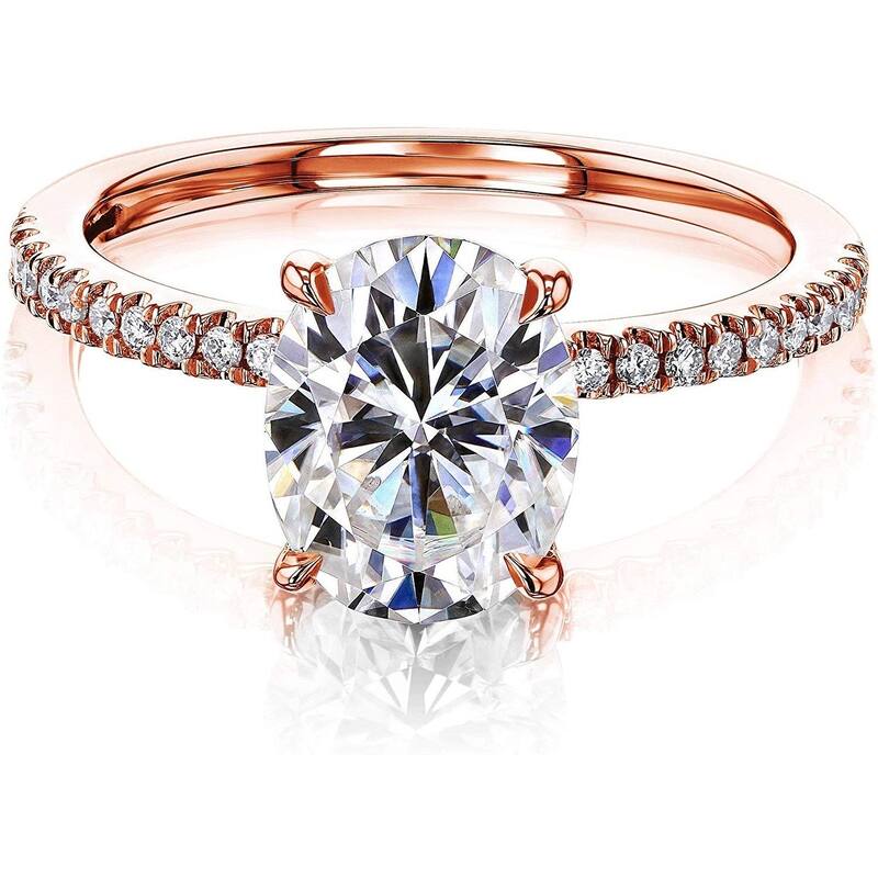 Annello by Kobelli 14k Gold 2ct TGW Forever One Moissanite and Lab Diamond Engagement Ring (DEF/VS, DEF/VS)