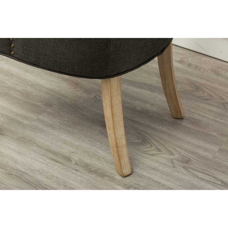 Luxurious Dressing Chair Side Chair with Nailhead Trim, Vanity Chair Reception Chair with Wood Legs Set of 2