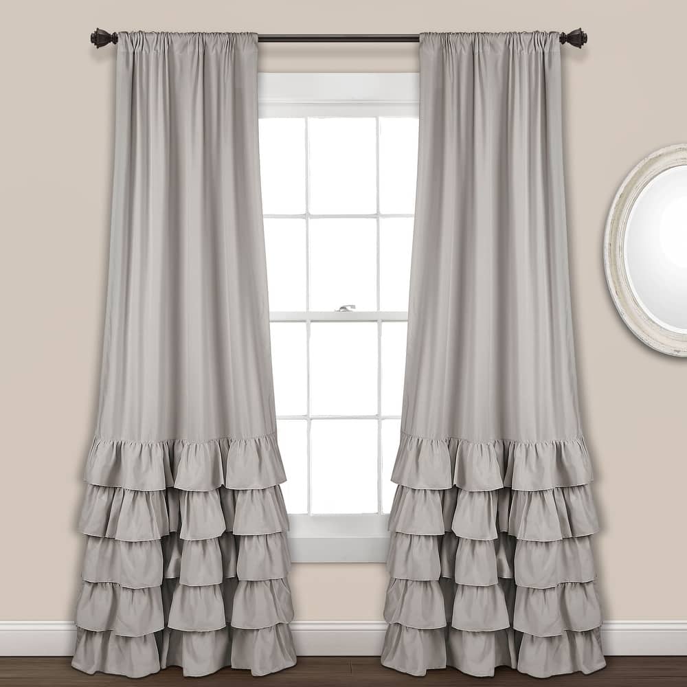 Lush Decor Allison Ruffle Window Curtain Panel Pair