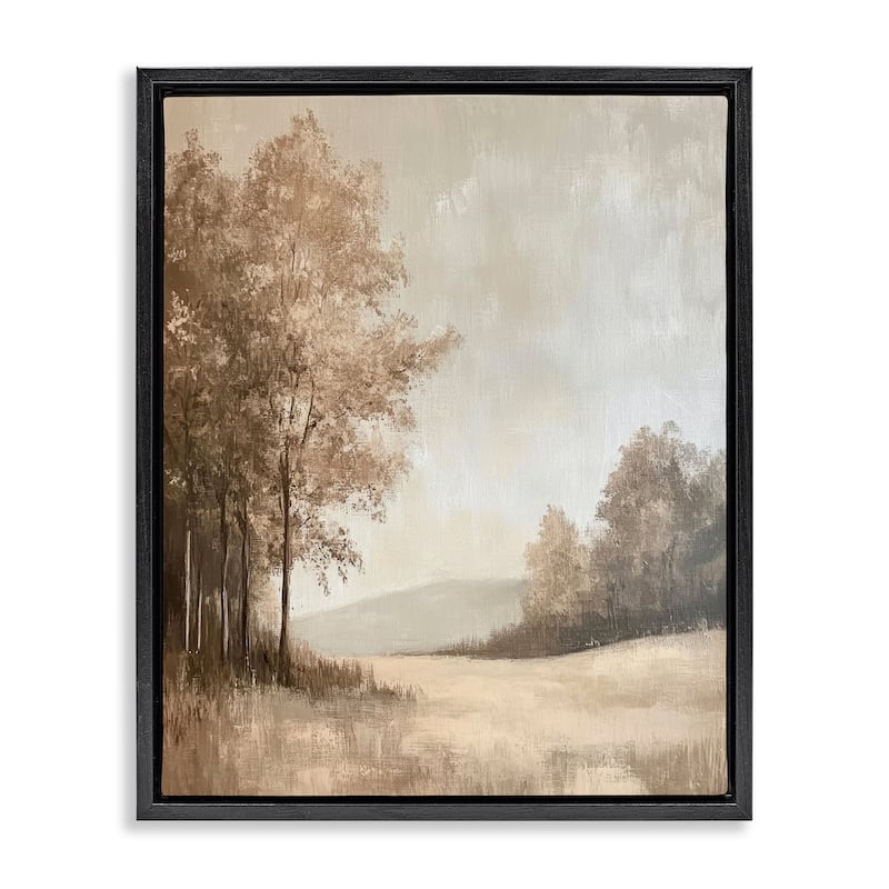 Stupell Country Nature in Winter Framed Floater Canvas Wall Art Design By Petal Prints Design - 17 x 21 - Black