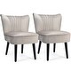 preview thumbnail 20 of 31, Costway Set of 2 Armless Accent Chair Upholstered Leisure Chair Single - 23'' x 27.5'' x 30'' Light Grey