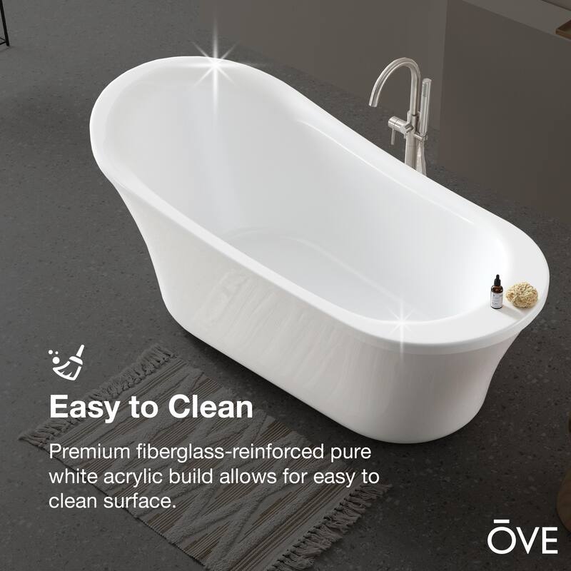 Ove Decors Rachel Freestanding 70 in Bathtub with Athena Faucet