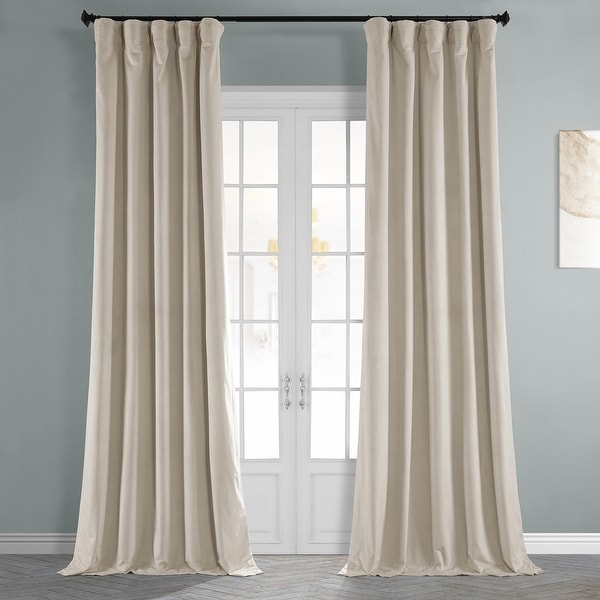 Exclusive Fabrics Signature Light Beige Velvet Blkt Curtain. Opens flyout.