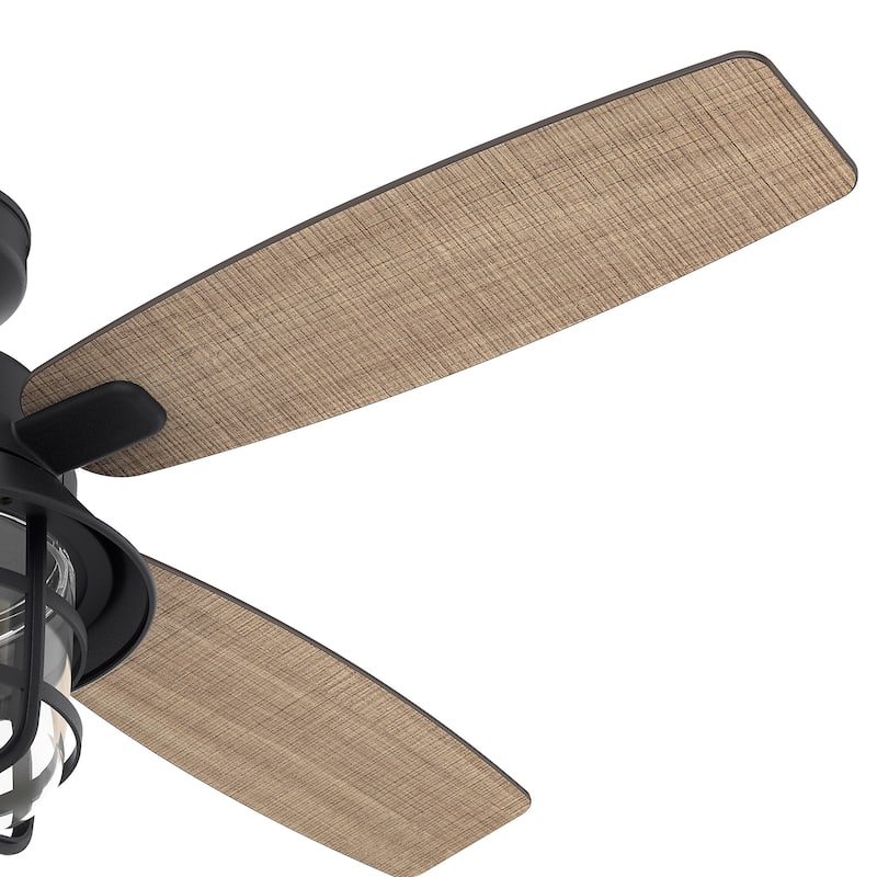 Hunter 52" Port Royale Outdoor Ceiling Fan with LED Light Kit and Handheld Remote, Damp Rated