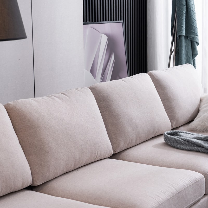 U-Shaped Fabric With Two Imperial Concubine Iron Feet 4 Sectional Sofas