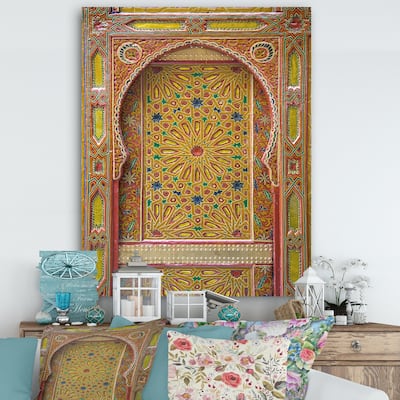 Designart 'Moroccan Entrance Door in Fez' Vintage Premium Canvas Wall Art - Multi-color