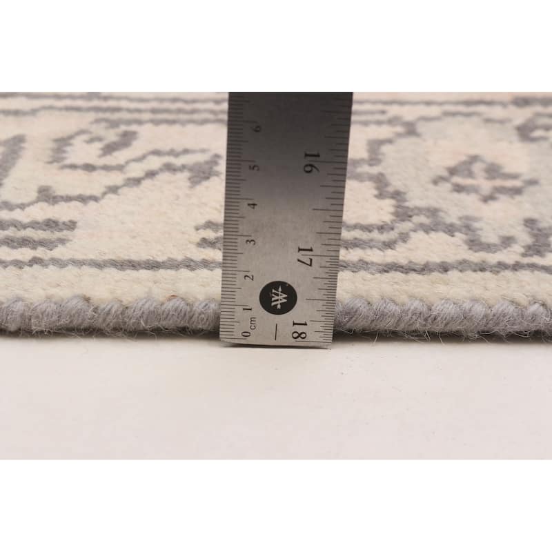 ECARPETGALLERY Hand-knotted Royal Oushak Light Grey Wool Rug - 2'6 x 7'9