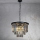 preview thumbnail 2 of 2, CraftHome Modern Tier Fringe Crystal Chandelier in Black
