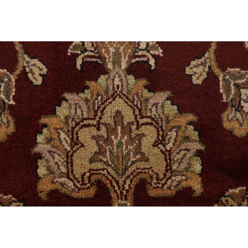Red Floral Agra Indian Area Rug Hand-Knotted Wool Carpet - 8'3"x 10'1"