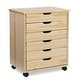 preview thumbnail 7 of 23, Bridgton 6-drawer Wide Rolling Storage Chest Cart Natural