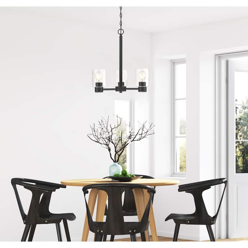 Westinghouse Lighting Sylvestre Three-Light Matte Black Indoor Chandelier - Matte Black