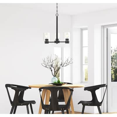 Westinghouse Lighting Sylvestre Three-Light Matte Black Indoor Chandelier
