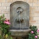 preview thumbnail 2 of 7, Sunnydaze Seaside Solar-Only Outdoor Wall Water Fountain - 27" -Florentine Stone