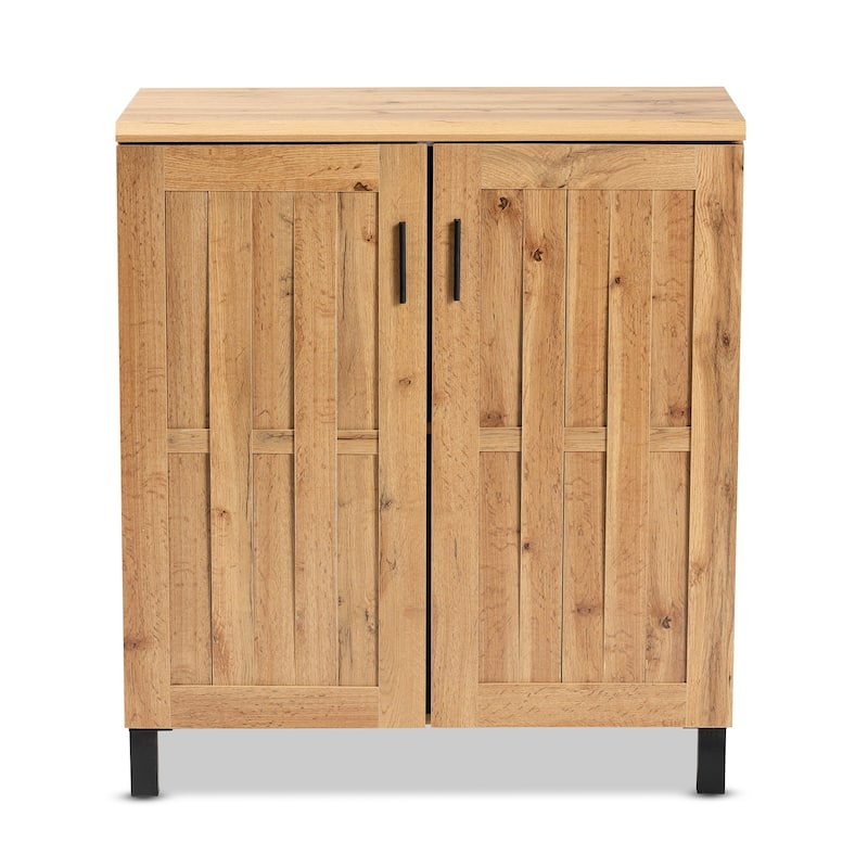 Excel Modern Oak Brown Finished Wood 2-Door Storage Cabinet