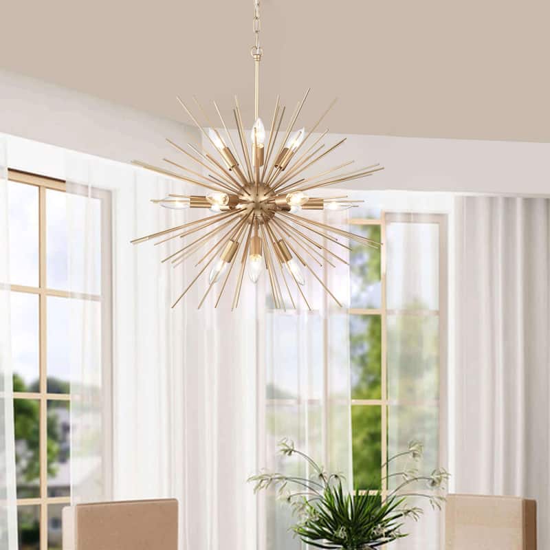 Valeria 12-light Shiny Bronze Sputnik Sphere Chandelier