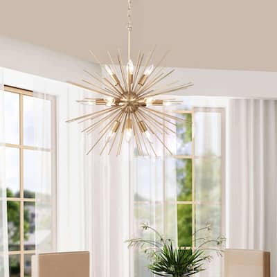 Valeria 12-light Shiny Bronze Sputnik Sphere Chandelier