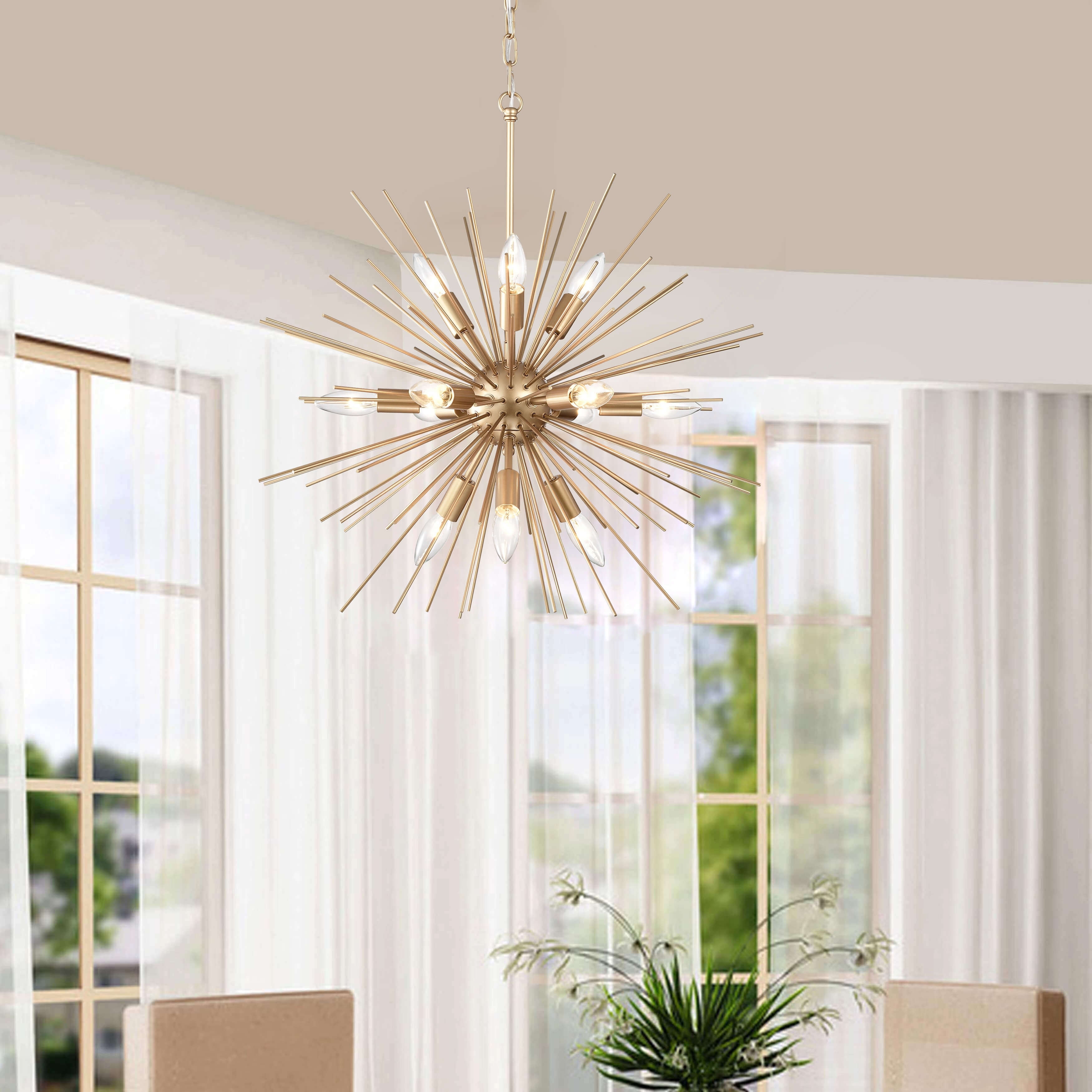 Valeria 12-light Shiny Bronze Sputnik Sphere Chandelier