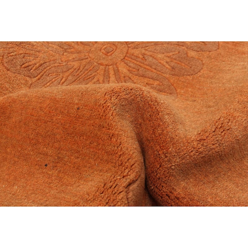 ECARPETGALLERY Hand-knotted Opulence Copper Wool Rug - 2'1 x 11'3