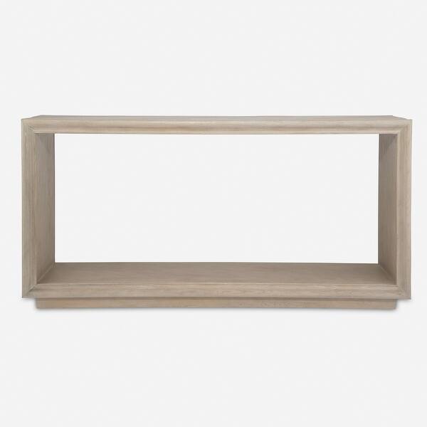 slide 2 of 6, Uttermost Prism Light Oak Console Table - 30"H x 60"W x 14"D