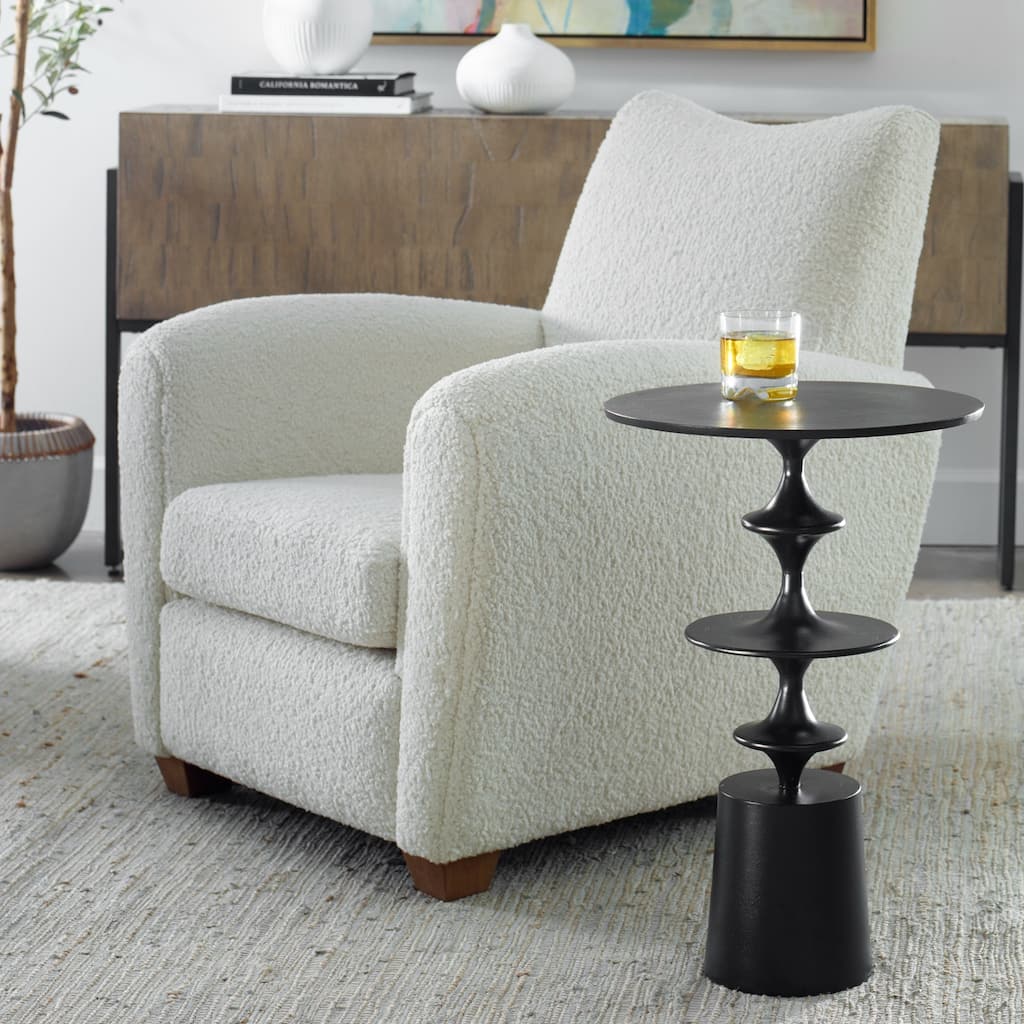 Curved Aluminum Accent Table - 23.5" - Black