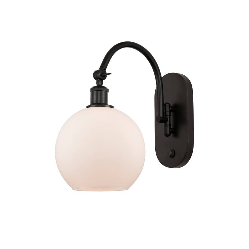 Innovations Lighting 518-1W-14-8 Athens Sconce Athens 14" Tall Wall - Oil Rubbed Bronze / Matte White
