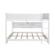preview thumbnail 13 of 38, Queen Over Queen Size with Underbed Storage Bookcase and Charging Station, Wood Bunk Bed Frame with Panel Guardrails and Ladder