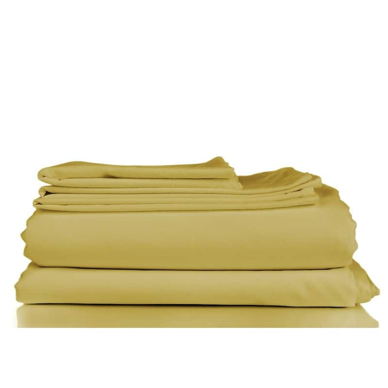 1800TC Soft Microfiber 4-piece Deep-pocket Bed Sheet Set - Gold - Full