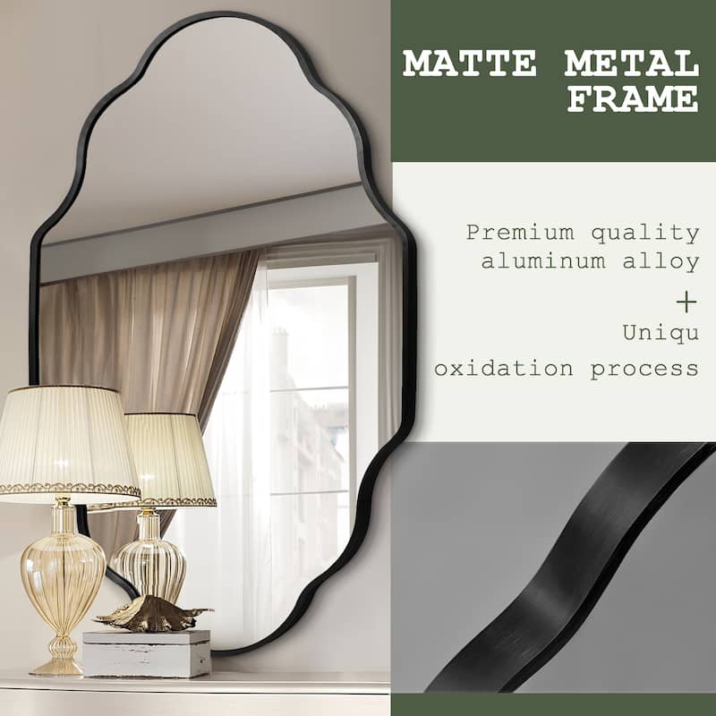 Scalloped Aluminum Alloy Framed Irregular Wall Mirror