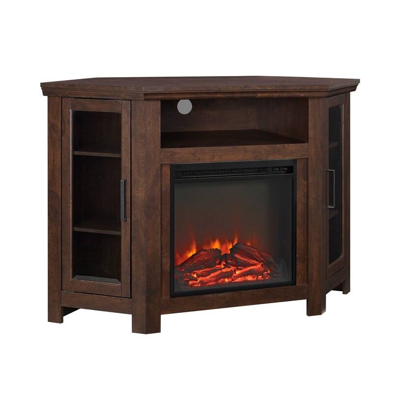 58-60" Fireplace TV Stand for 55-65" TVs w/ 18-23" Insert Farmhouse/Modern/Rustic Barn/Glass Doors Espresso/Grey/Brown/White Oak