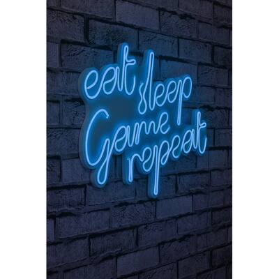 20.1" Novelty Eat Sleep Game Repeat Led Neon Sign Wall Décor - 0.8" x 20.1" x 15.7"