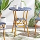 preview thumbnail 2 of 46, SAFAVIEH Outdoor Patio Furniture California Bistro Table (Fully Assembled) (Table Only) Navy/White